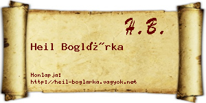 Heil Boglárka névjegykártya