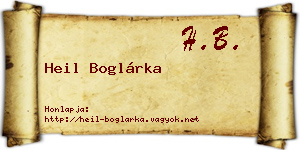 Heil Boglárka névjegykártya